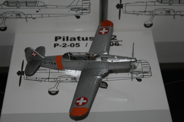 Pilatus P-2-06 U-134 Orange/Alu Dübendorf (1970), 1:72, ACE
