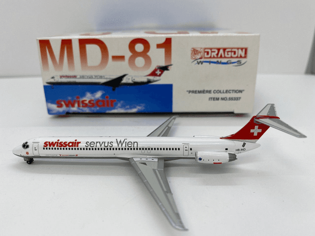 Swissair MD-81 &quot;Servus  Wien&quot; (HB-IND) Modell von Dragon Wings